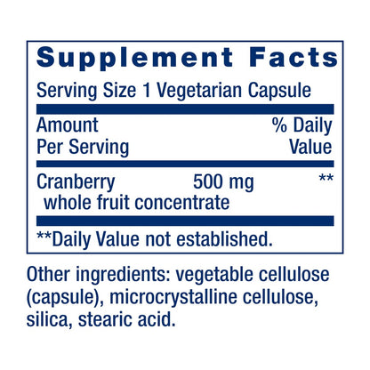 Life Extension Cran-Max® 500 mg – Cranberry-Vollfruchtkonzentrat für die Gesundheit der Harnwege mit starken Antioxidantien, glutenfrei, vegetarisch, nicht gentechnisch verändert, 60 Kapseln
