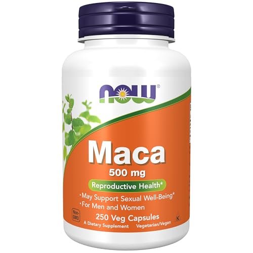 NOW Foods Maca 500 mg – 250 Kapseln für Männer und Frauen zur Unterstützung der reproduktiven Gesundheit