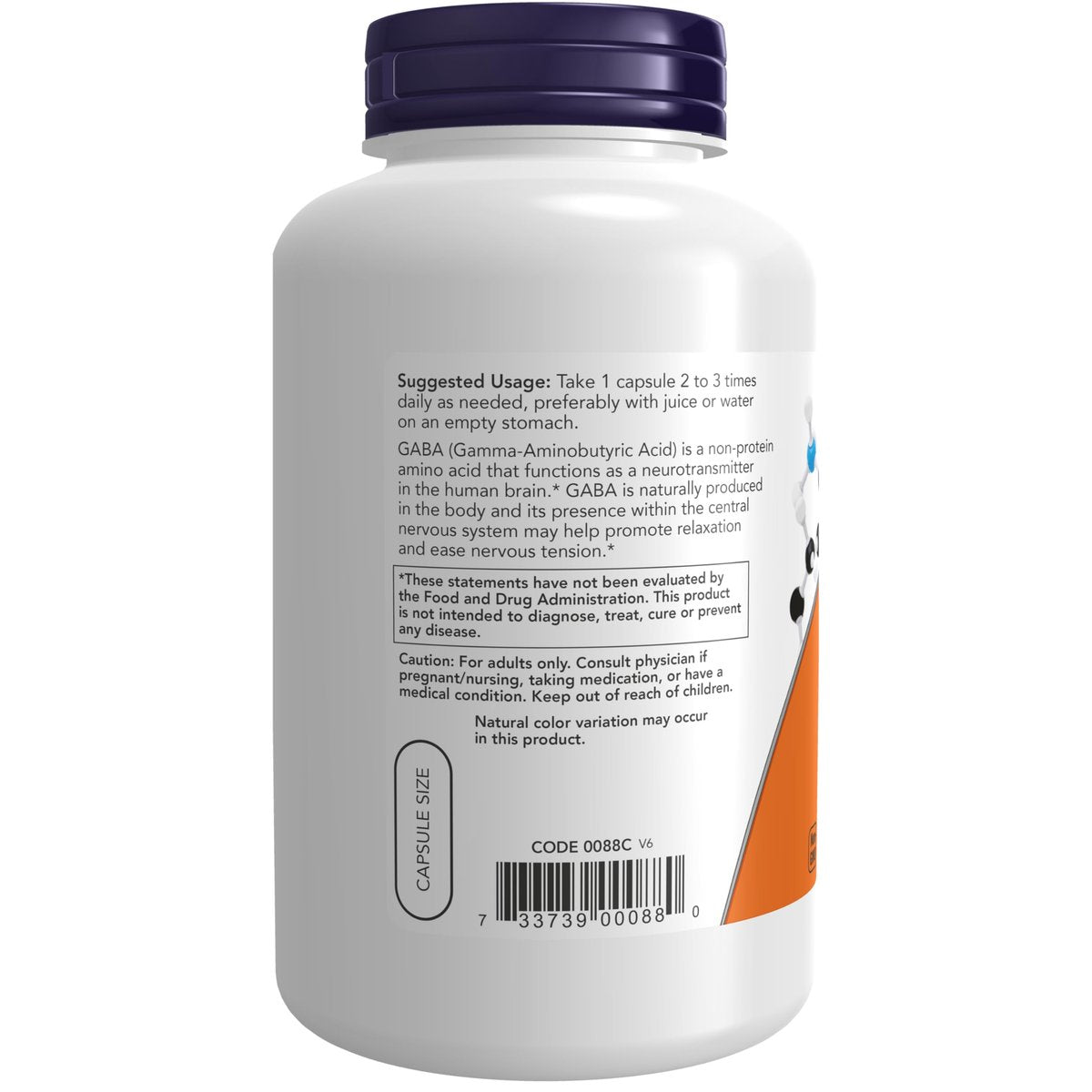 NOW Foods GABA 500 mg, 200 vegane Kapseln - Unterstützt Entspannung und Nervensystem