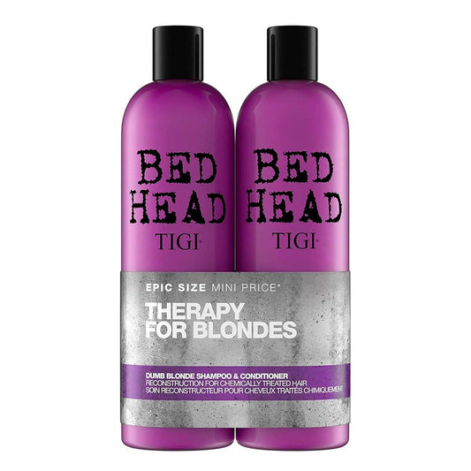 Bed Head by TIGI Dumb Blonde Restoring Shampoo und Conditioner Duo für geschädigtes blondes Haar, 25,36 fl oz