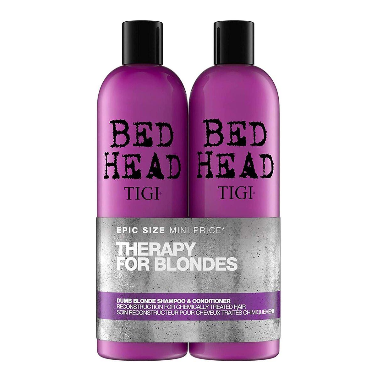 Bed Head by TIGI Dumb Blonde Restoring Shampoo und Conditioner Duo für geschädigtes blondes Haar, 25,36 fl oz