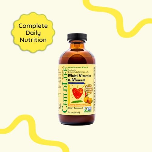 CHILDLIFE ESSENTIALS Multivitamin & Mineral für Kinder – Flüssiges Vitaminpräparat für Kleinkinder & Babys – Natürlicher Orangen-Mango-Geschmack, 237 ml (1er-Pack)