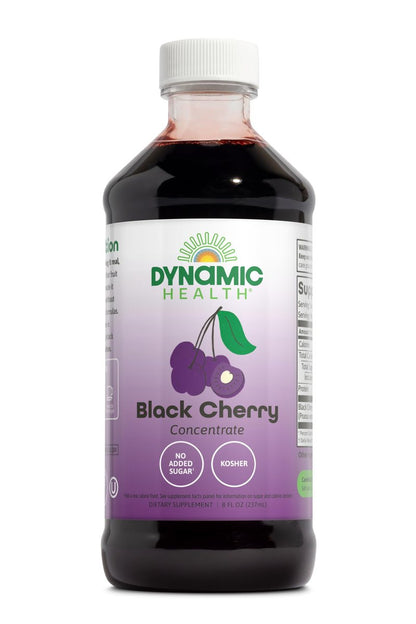 Dynamic Health Pure Black Cherry Unsweetened 100% Juice Concentrate, ohne Zusatzstoffe oder Konservierungsstoffe, Antioxidantien, 237 ml (Verpackung variiert)