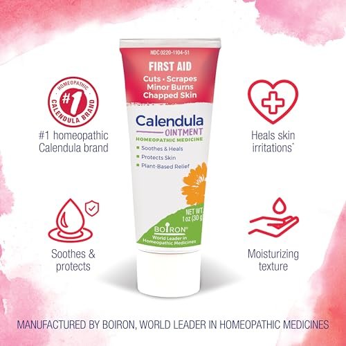 Boiron Calendula Salbe – Linderung bei leichten Verbrennungen, Schnittwunden, Schürfwunden und Insektenstichen – 30 g