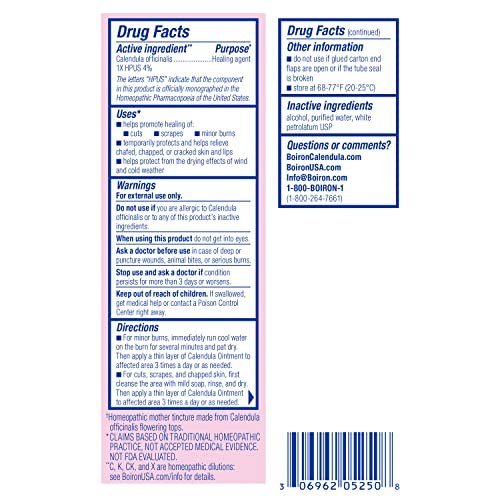 Boiron Calendula Salbe – Linderung bei leichten Verbrennungen, Schnittwunden, Schürfwunden und Insektenstichen – 30 g