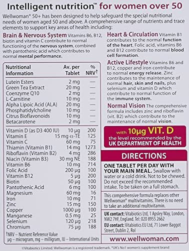 Wellwoman Vitabiotics 50+ 30 Tabletten – Hochwertiges Multivitamin für Frauen ab 50