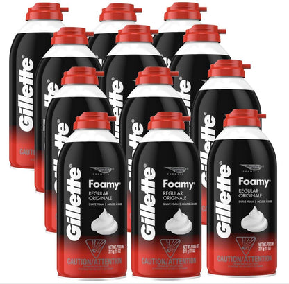 Gillette Foamy Rasierschaum Klassisch, 12er-Pack, 311 ml pro Dose