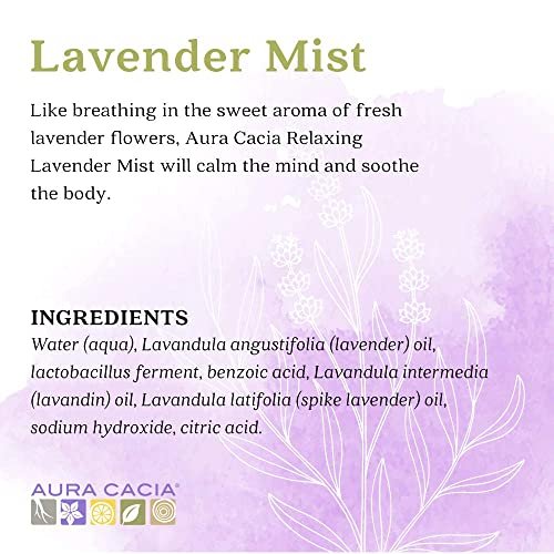Aura Cacia Entspannender Lavendel Aromatherapie Nebel, 118 ml, reine ätherische Öle, süßes & blumiges Aroma