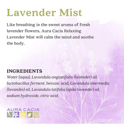 Aura Cacia Entspannender Lavendel Aromatherapie Nebel, 118 ml, reine ätherische Öle, süßes & blumiges Aroma