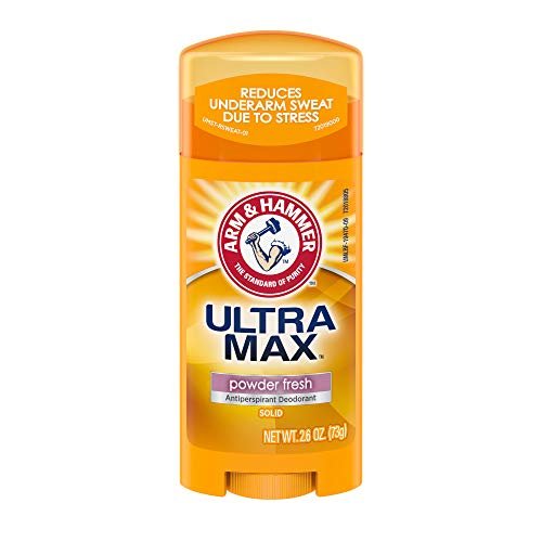 Arm & Hammer Ultra Max Antiperspirant Deodorant, Powder Fresh, Solid, 2,6 Unze (Pack mit 6)