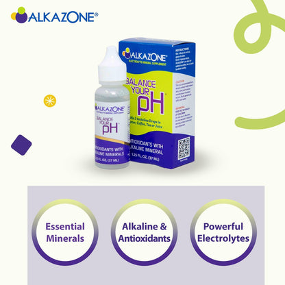 Alkazone pH-Balance-Alkalische Mineraltropfen – Antioxidantien, 1,25 Fl Oz, ergibt 10 Gallonen alkalisches, antioxidantienreiches Wasser, ungesüßt