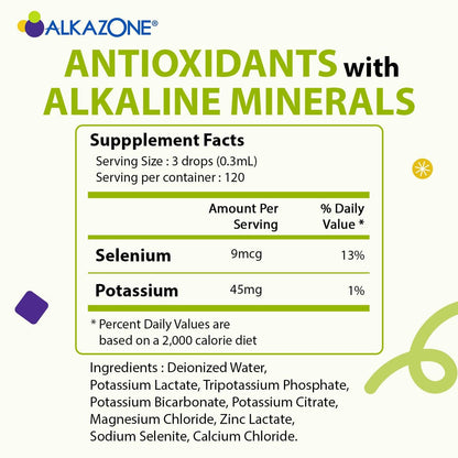 Alkazone pH-Balance-Alkalische Mineraltropfen – Antioxidantien, 1,25 Fl Oz, ergibt 10 Gallonen alkalisches, antioxidantienreiches Wasser, ungesüßt