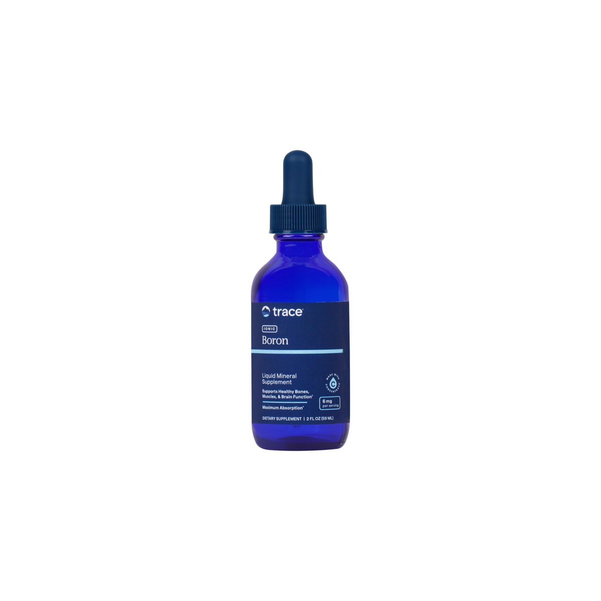 Flüssiges ionisches Bor | 6 mg Bor | Unterstützt normalen Knochenstoffwechsel, Gehirnfunktion & Gelenkgesundheit | Mit ionischen Spurenelementen, Magnesium + Chlorid | 48 Portionen, 60 ml (1 Packung)