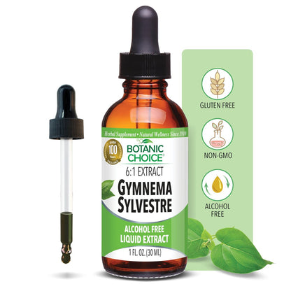 Botanic Choice Gymnema Sylvestre Flüssigextrakt – Alkohol- & Glutenfrei, Nicht-GVO, mit Pipette, 30 ml