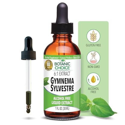 Botanic Choice Gymnema Sylvestre Flüssigextrakt – Alkohol- & Glutenfrei, Nicht-GVO, mit Pipette, 30 ml