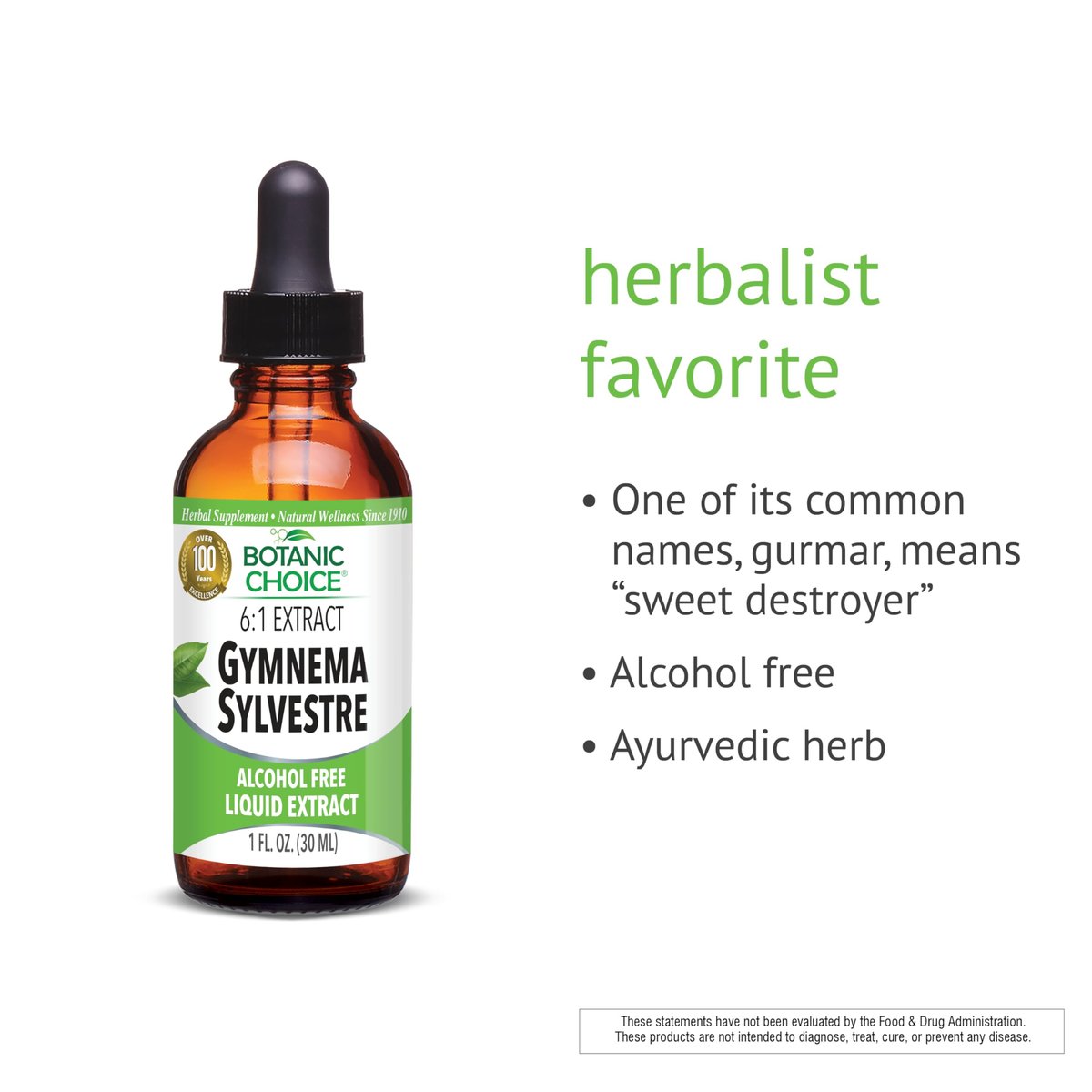 Botanic Choice Gymnema Sylvestre Flüssigextrakt – Alkohol- & Glutenfrei, Nicht-GVO, mit Pipette, 30 ml