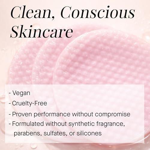 ARCONA Raspberry Clarifying Pads – Reinigungspads mit Himbeerextrakt, Hamamelis, Salicylsäure und Teebaumextrakten für klare, geschützte Haut – 45 Pads, Hergestellt in den USA