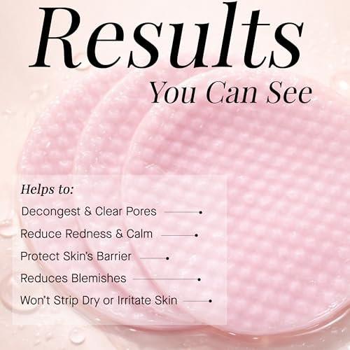 ARCONA Raspberry Clarifying Pads – Reinigungspads mit Himbeerextrakt, Hamamelis, Salicylsäure und Teebaumextrakten für klare, geschützte Haut – 45 Pads, Hergestellt in den USA