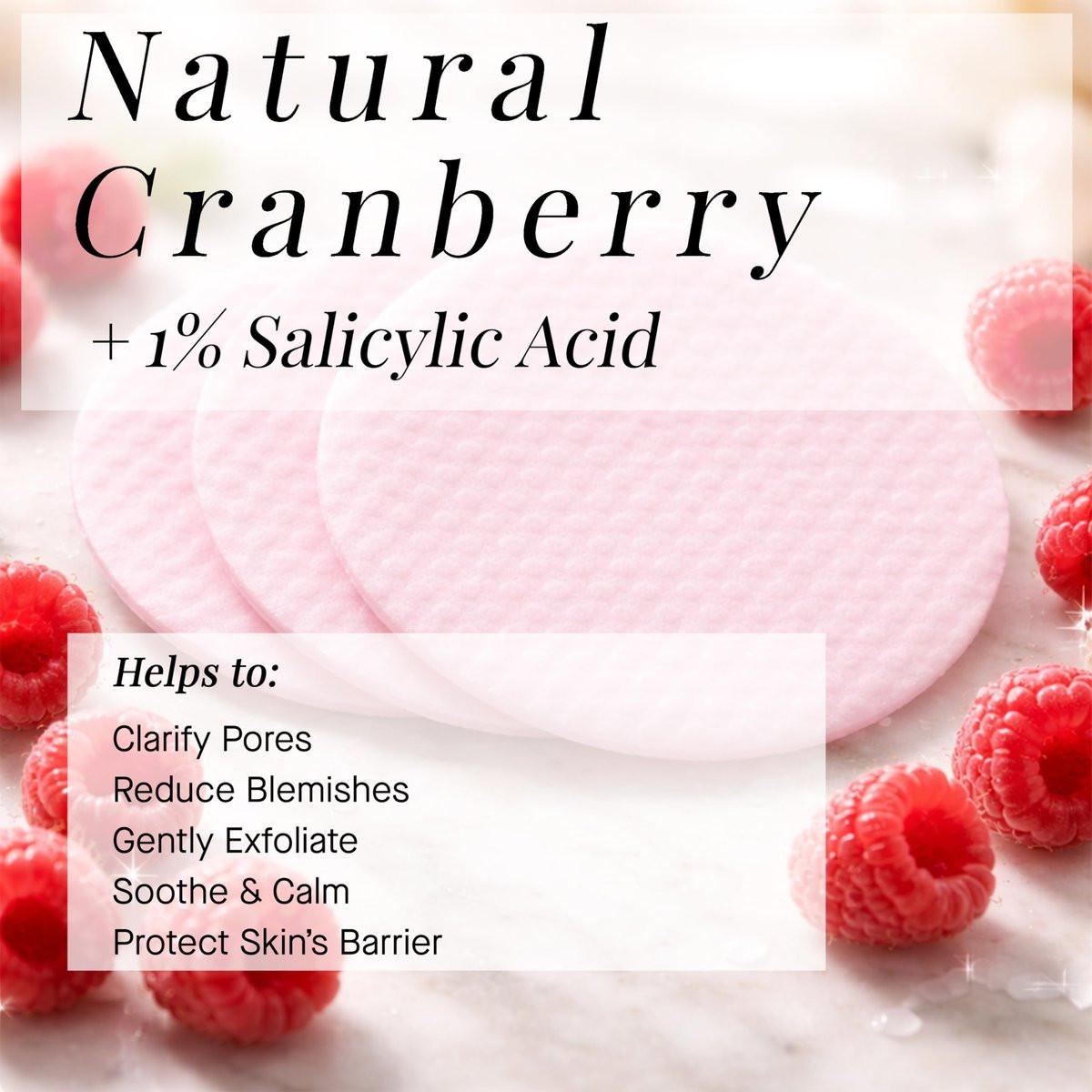 ARCONA Raspberry Clarifying Pads – Reinigungspads mit Himbeerextrakt, Hamamelis, Salicylsäure und Teebaumextrakten für klare, geschützte Haut – 45 Pads, Hergestellt in den USA