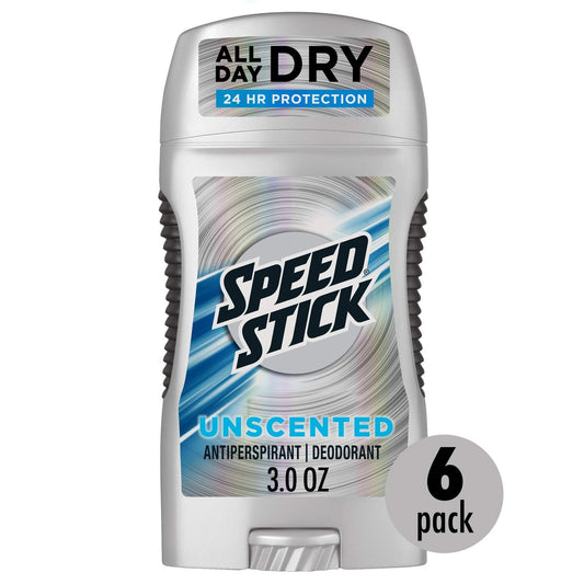 Speed Stick Power Antiperspirant Deodorant für Männer, Duftfrei - 3 Unzen, 6er-Pack (Verpackung kann variieren)