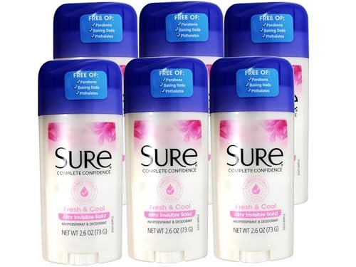 Sure Antiperspirant & Deodorant Invisible Solid Fresh & Cool 2,60 oz (6er-Pack)