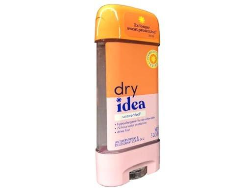 Dry Idea Clear Gel Antitranspirant & Deodorant, Advanced Dry, Unguvertet, hypoallergen, 3,0 Unzen Tuben (Packung mit 4)