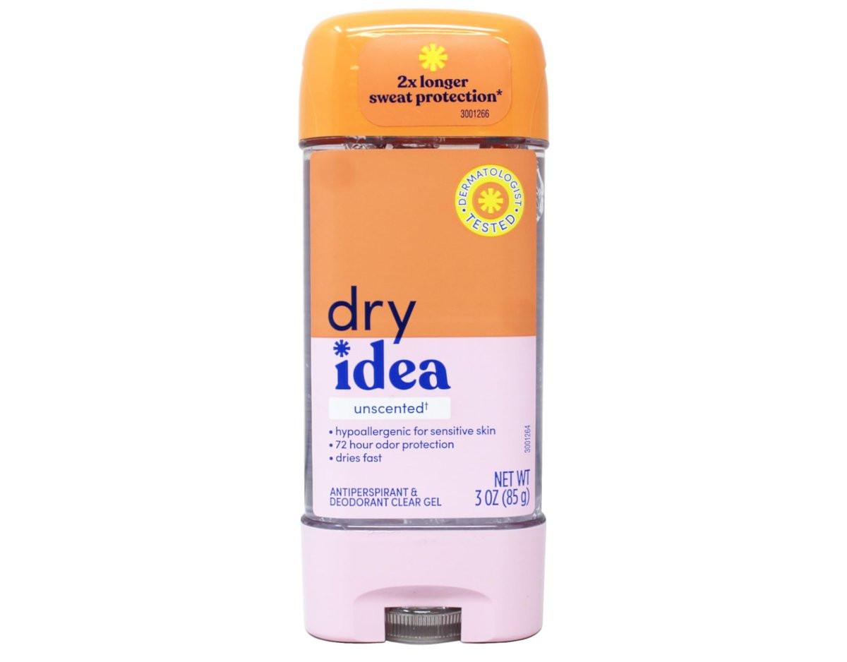 Dry Idea Clear Gel Antitranspirant & Deodorant, Advanced Dry, Unguvertet, hypoallergen, 3,0 Unzen Tuben (Packung mit 4)