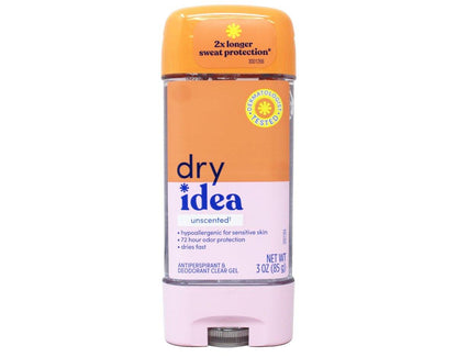 Dry Idea Clear Gel Antitranspirant & Deodorant, Advanced Dry, Unguvertet, hypoallergen, 3,0 Unzen Tuben (Packung mit 4)