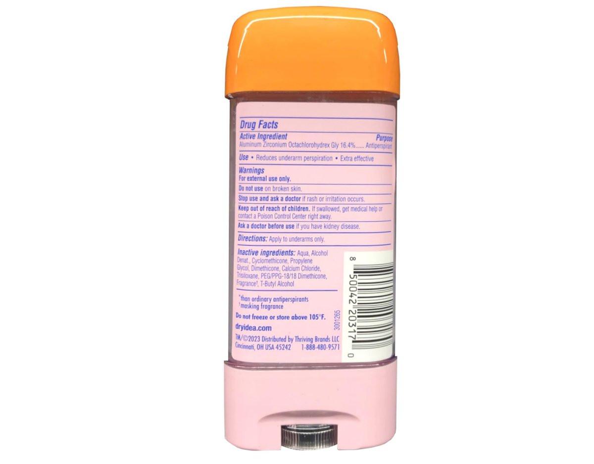 Dry Idea Clear Gel Antitranspirant & Deodorant, Advanced Dry, Unguvertet, hypoallergen, 3,0 Unzen Tuben (Packung mit 4)