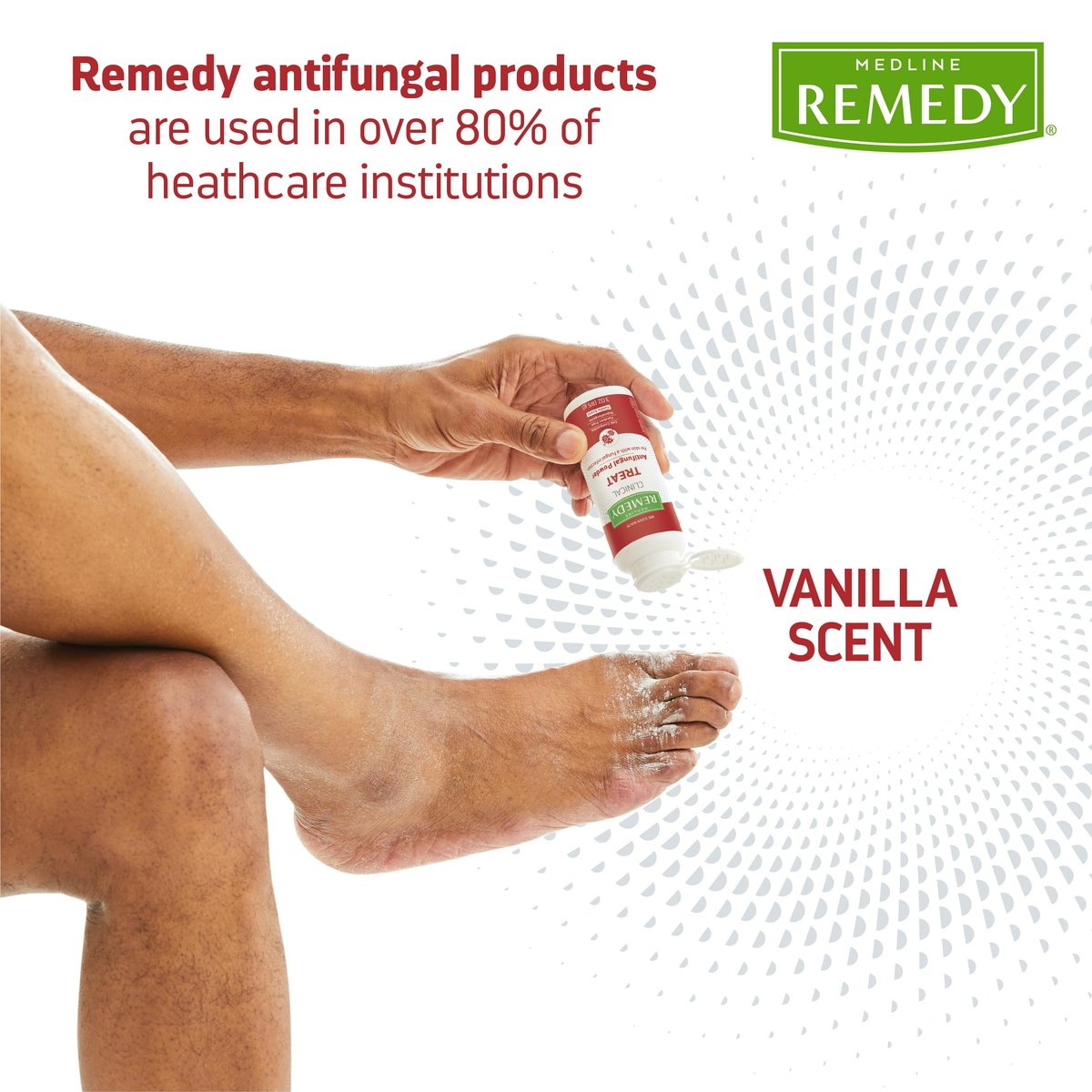 Medline Remedy Clinical Antimykotikum Puder (3 oz Flasche), Vanilleduft, 2% Miconazolnitrat, behandelt Fußpilz, Juckreiz, Ringelflechte, Hautfalten, Infektion, Talkumfrei, lindert Brennen und Reiben