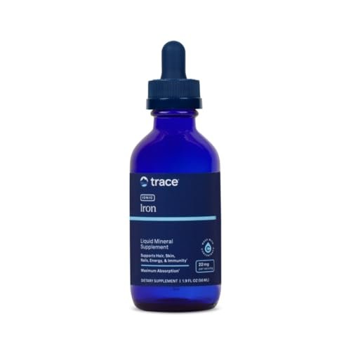Trace Minerals Ionisches Eisen 22 mg – Flüssiges Nahrungsergänzungsmittel zur Unterstützung des Immunsystems und der Energie – mit Eisensulfat – 1,9 fl oz (ca. 46 Portionen)