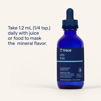 Trace Minerals Ionisches Eisen 22 mg – Flüssiges Nahrungsergänzungsmittel zur Unterstützung des Immunsystems und der Energie – mit Eisensulfat – 1,9 fl oz (ca. 46 Portionen)
