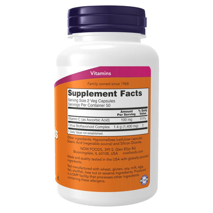 NOW Foods Citrus-Bioflavonoide 700 mg – Unterstützung des Immunsystems, 100 Kapseln
