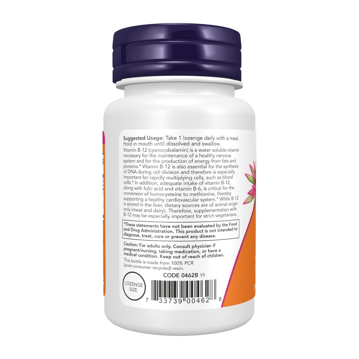 NOW Foods Vitamin B-12 5.000 mcg mit Folsäure, 60 Lutschtabletten – Unterstützt die Nervengesundheit