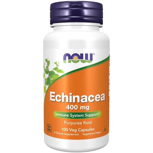 NOW Foods Echinacea (Purpurea Root) 400 mg – 100 vegane Kapseln zur Unterstützung des Immunsystems