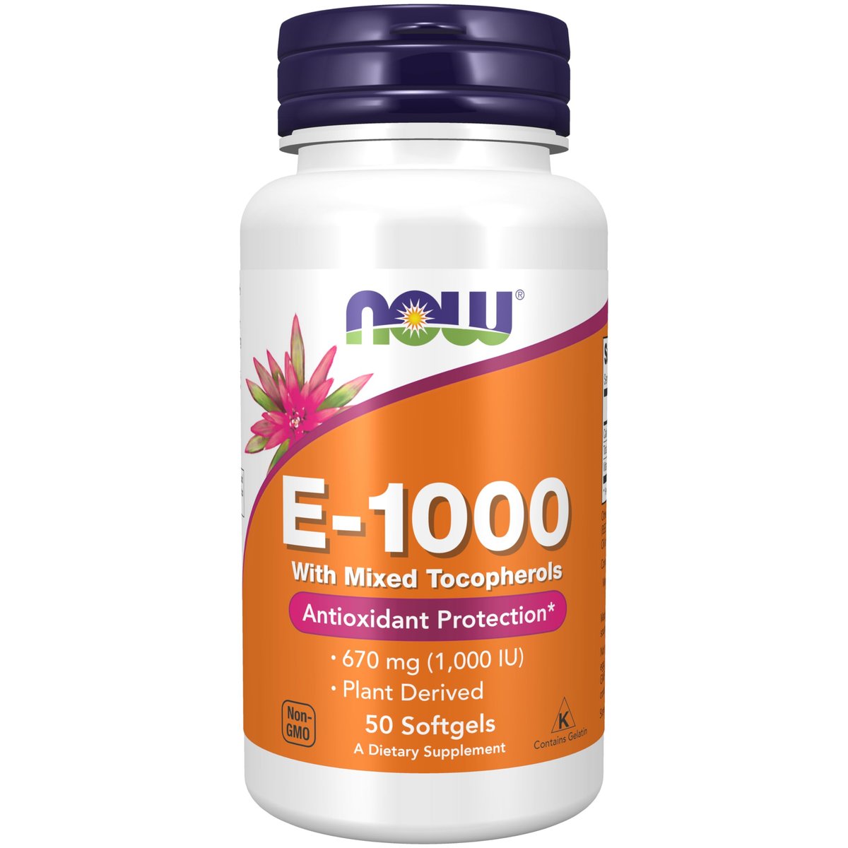 NOW Foods Vitamin E 1.000 IE mit gemischten Tocopherolen – Antioxidativer Schutz* – 50 Weichkapseln
