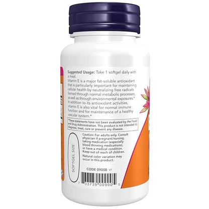 NOW Foods Vitamin E 1.000 IE mit gemischten Tocopherolen – Antioxidativer Schutz* – 50 Weichkapseln