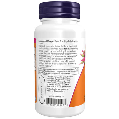 NOW Foods Vitamin E 1.000 IE mit gemischten Tocopherolen – Antioxidativer Schutz* – 50 Weichkapseln