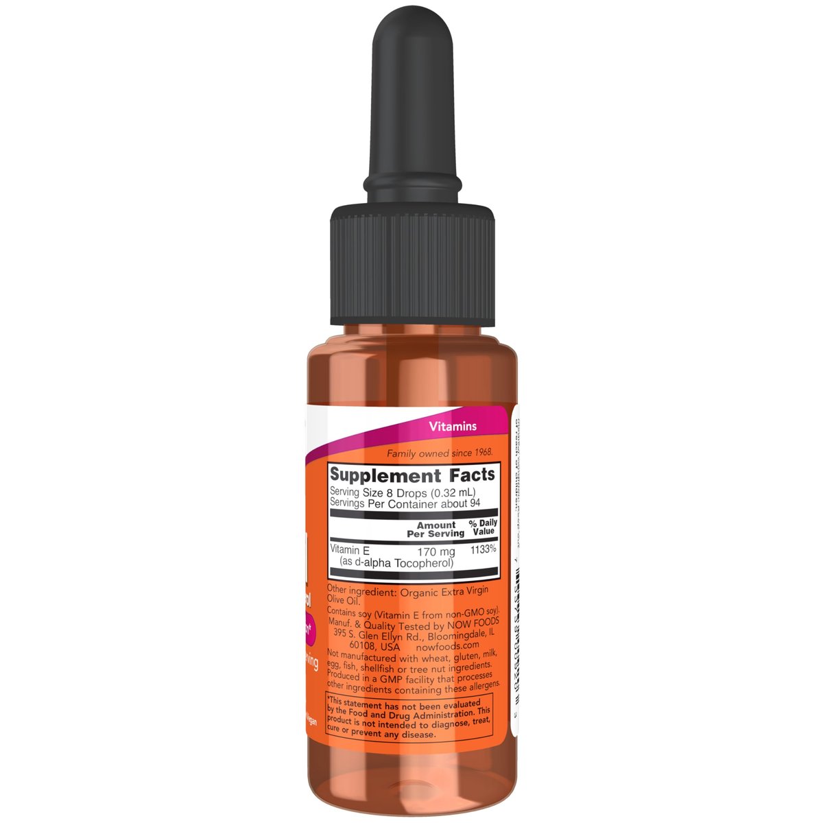 NOW Foods Vitamin E-Öl (D-Alpha-Tocopherol) – 30 ml (1 oz) – Natürliches Antioxidans für Haut & Haare