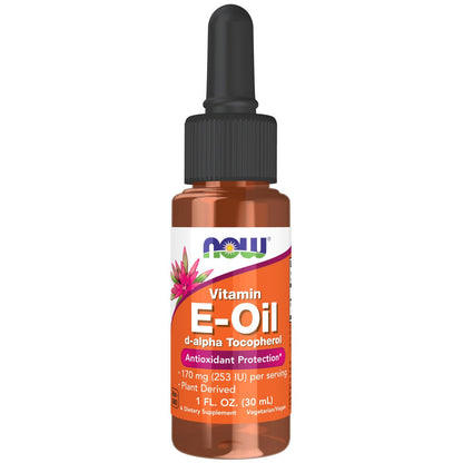 NOW Foods Vitamin E-Öl (D-Alpha-Tocopherol) – 30 ml (1 oz) – Natürliches Antioxidans für Haut & Haare