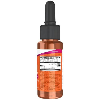 NOW Foods Vitamin E-Öl (D-Alpha-Tocopherol) – 30 ml (1 oz) – Natürliches Antioxidans für Haut & Haare