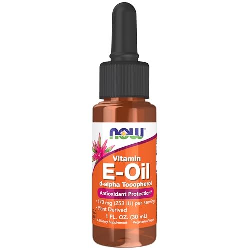 NOW Foods Vitamin E-Öl (D-Alpha-Tocopherol) – 30 ml (1 oz) – Natürliches Antioxidans für Haut & Haare