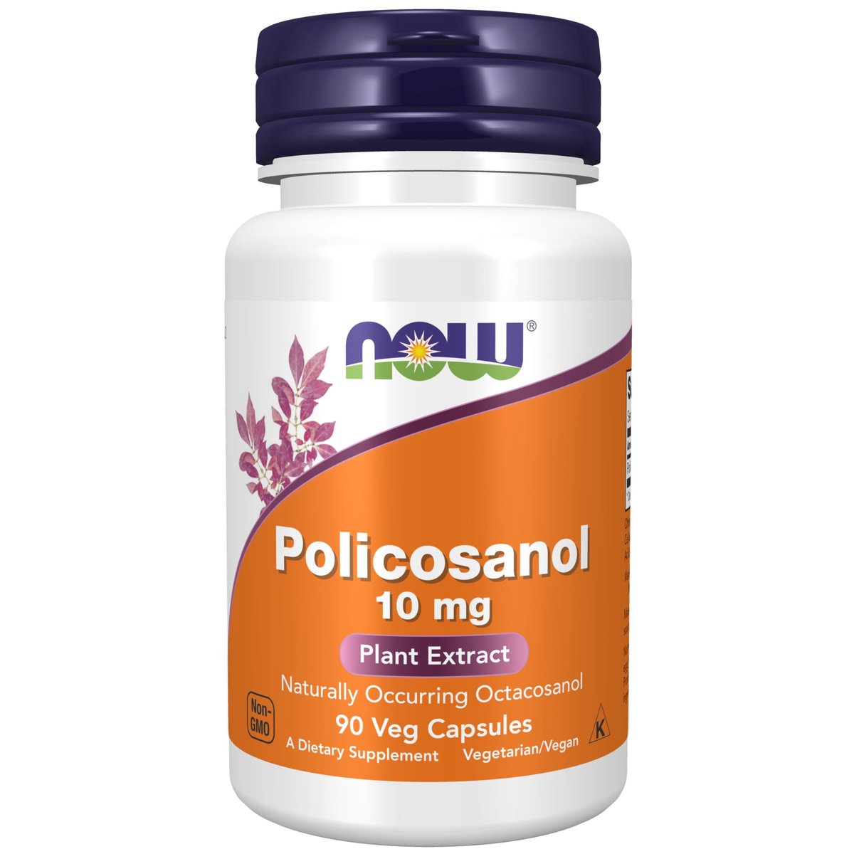 NOW Foods Policosanol 10 mg – 90 vegane Kapseln mit langkettigen Fettalkoholen aus Zuckerrohr
