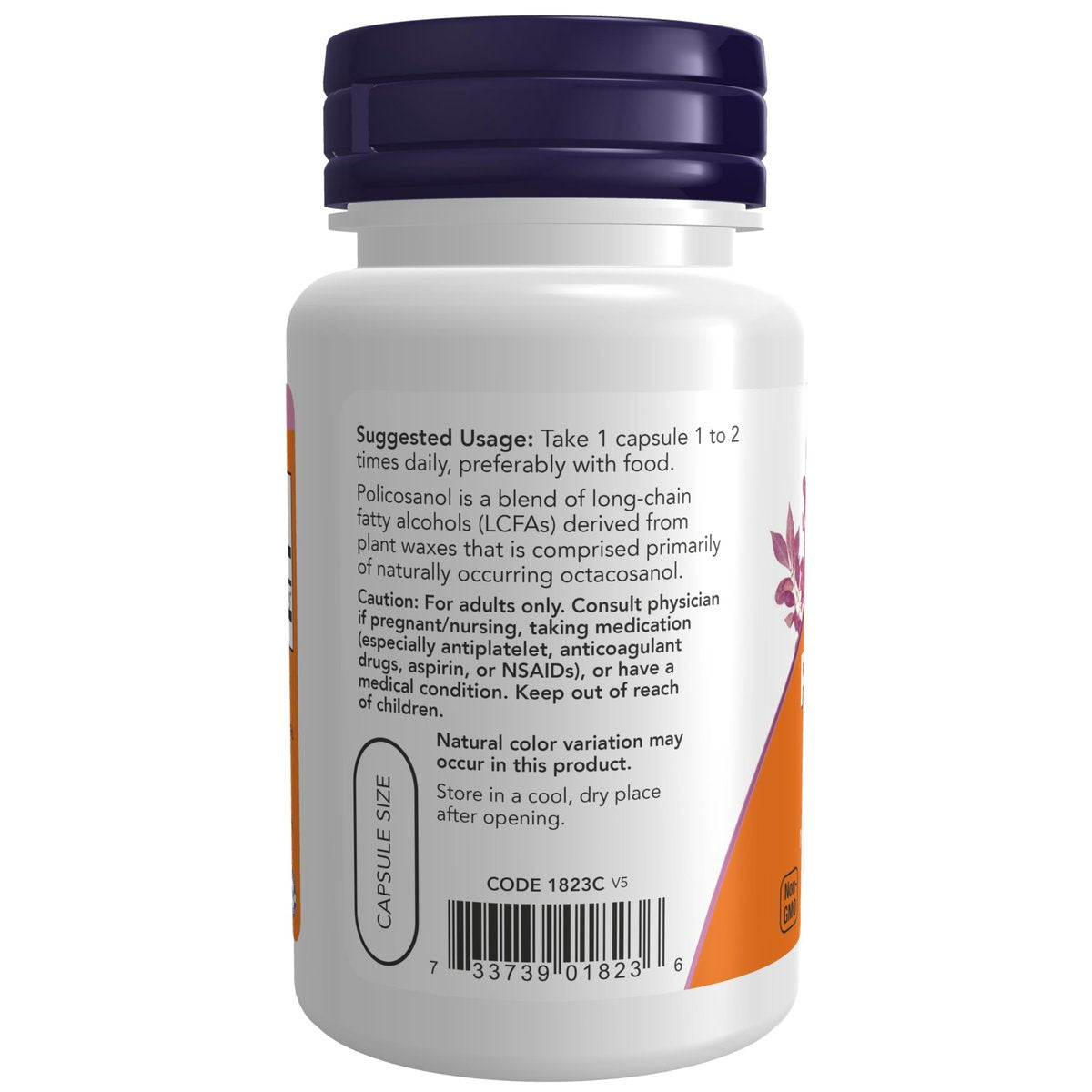 NOW Foods Policosanol 10 mg – 90 vegane Kapseln mit langkettigen Fettalkoholen aus Zuckerrohr