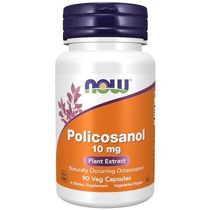 NOW Foods Policosanol 10 mg – 90 vegane Kapseln mit langkettigen Fettalkoholen aus Zuckerrohr