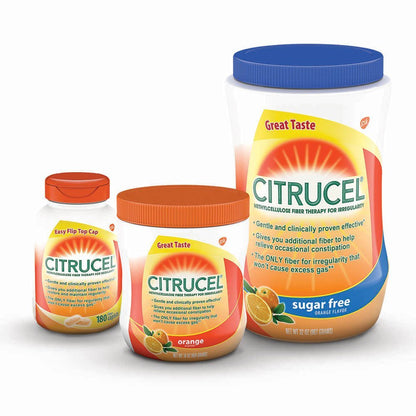 CITRUCEL Ballaststoffpulver bei gelegentlicher Verstopfung, Methylcellulose-Faserpulver, Orangengeschmack - 30 Unzen