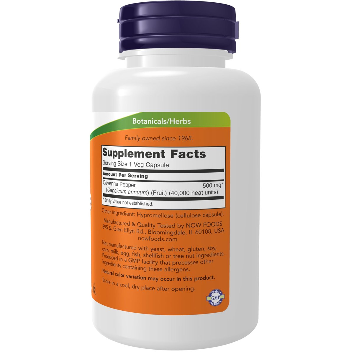 NOW Foods Kapseln, Cayenne (Capsicum annuum) 500 mg, Kräuterunterstützung, 100 vegane Kapseln
