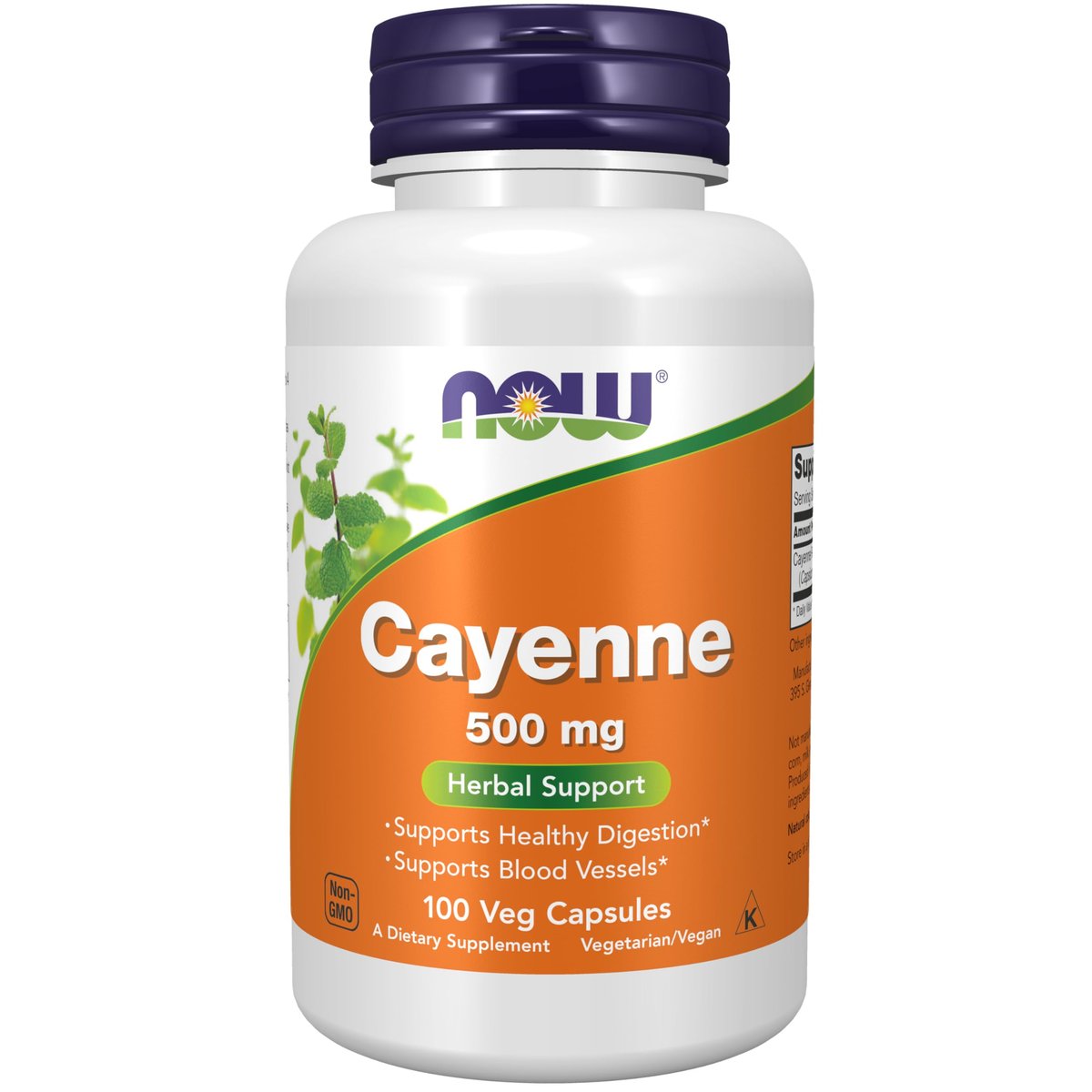 NOW Foods Kapseln, Cayenne (Capsicum annuum) 500 mg, Kräuterunterstützung, 100 vegane Kapseln