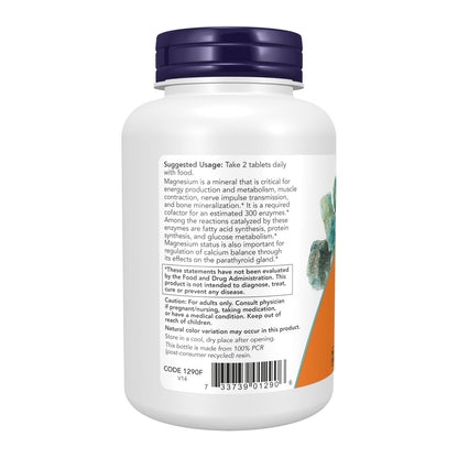 NOW Foods Magnesiumcitrat 200 mg – 100 Tabletten für Enzymfunktion & Nervensystem