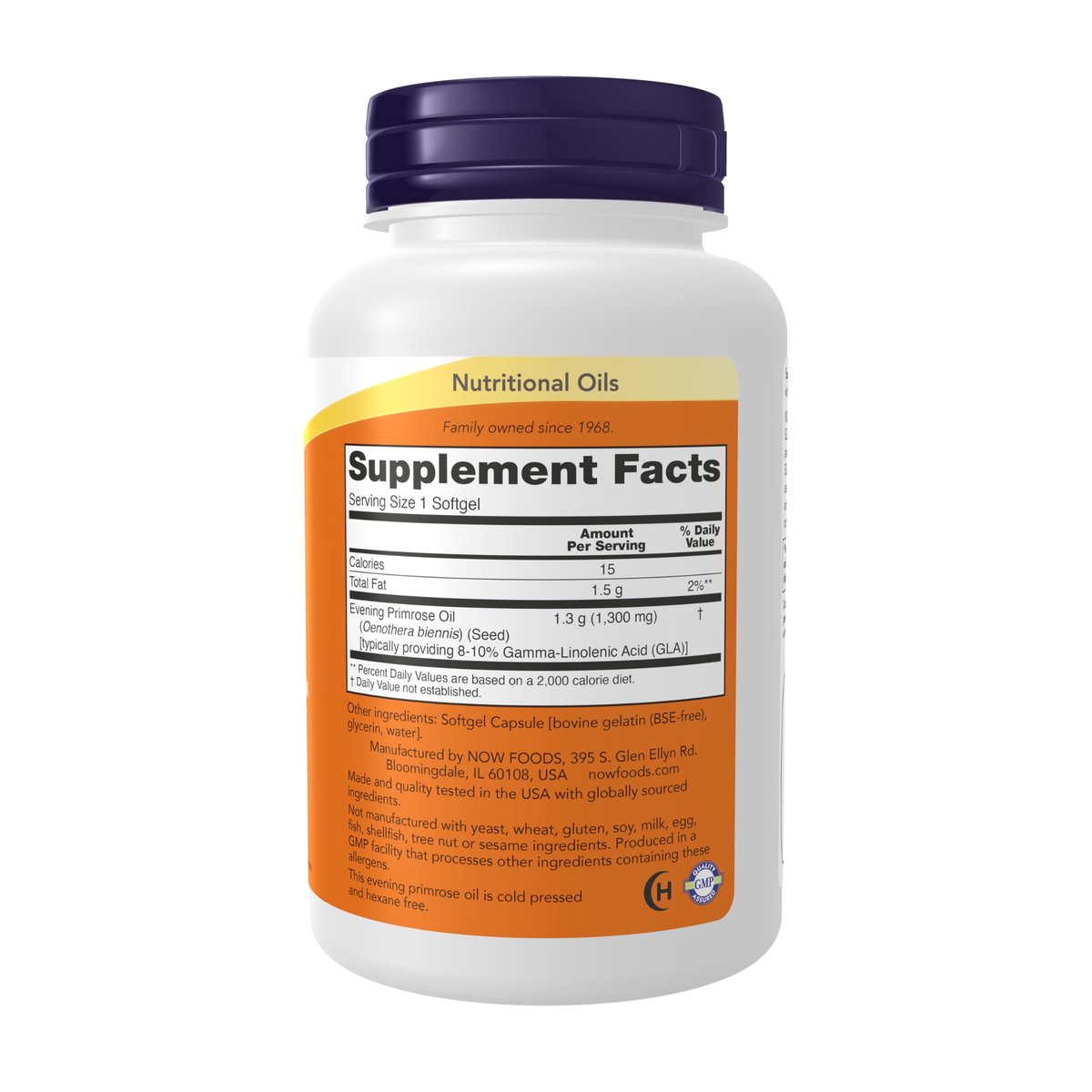 NOW Foods Super Primrose 1300 mg mit natürlich vorkommender GLA (Gamma-Linolensäure), 60 Softgels
